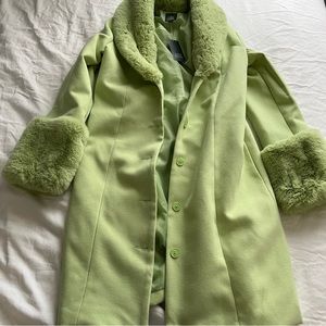 Wild Fable Lime Green Fluffy Coat